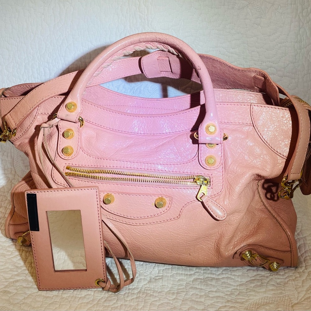Balenciaga Tote/Shoulder Bag Meas=15”Wide x 9.5”Tall - Light Pink/Rose